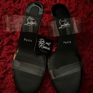 Christian Louboutin 55mm Just Nothing Clear Slide Sandals